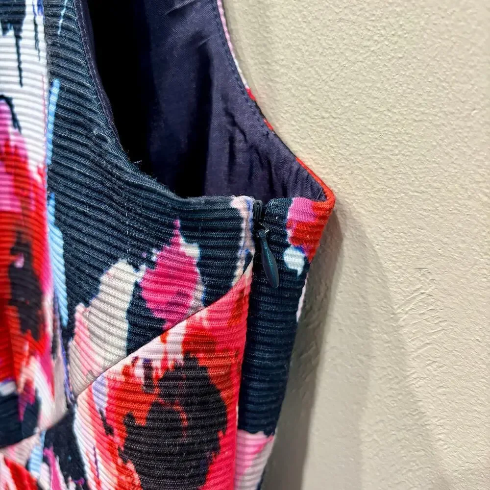 Kate Spade Hazy Floral Fit & Flare Open Back Dress Ink Multi - Size: 12